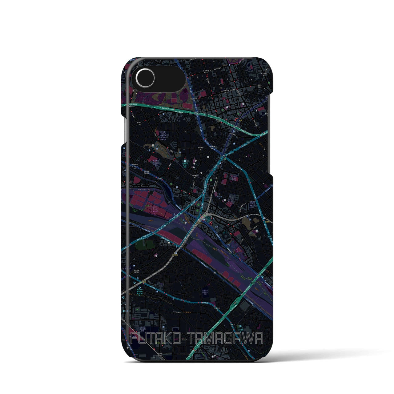 【二子玉川(東京都)】地図柄iPhoneケース(バックカバータイプ)