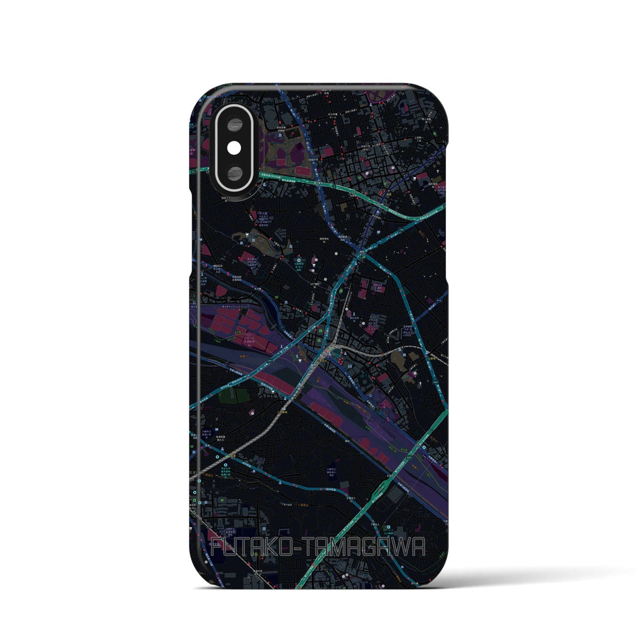 【二子玉川(東京都)】地図柄iPhoneケース(バックカバータイプ)