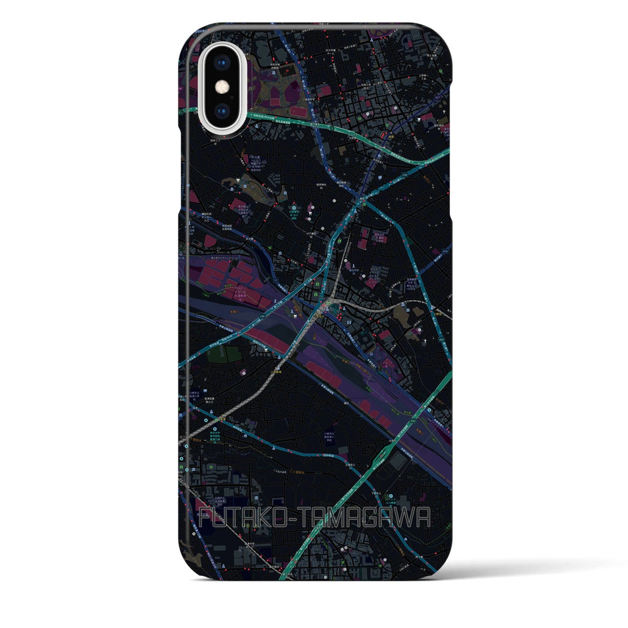 【二子玉川(東京都)】地図柄iPhoneケース(バックカバータイプ)