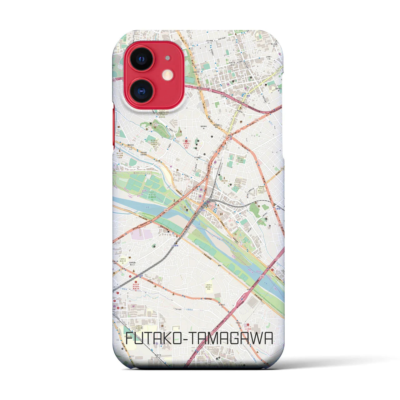 【二子玉川(東京都)】地図柄iPhoneケース(バックカバータイプ)