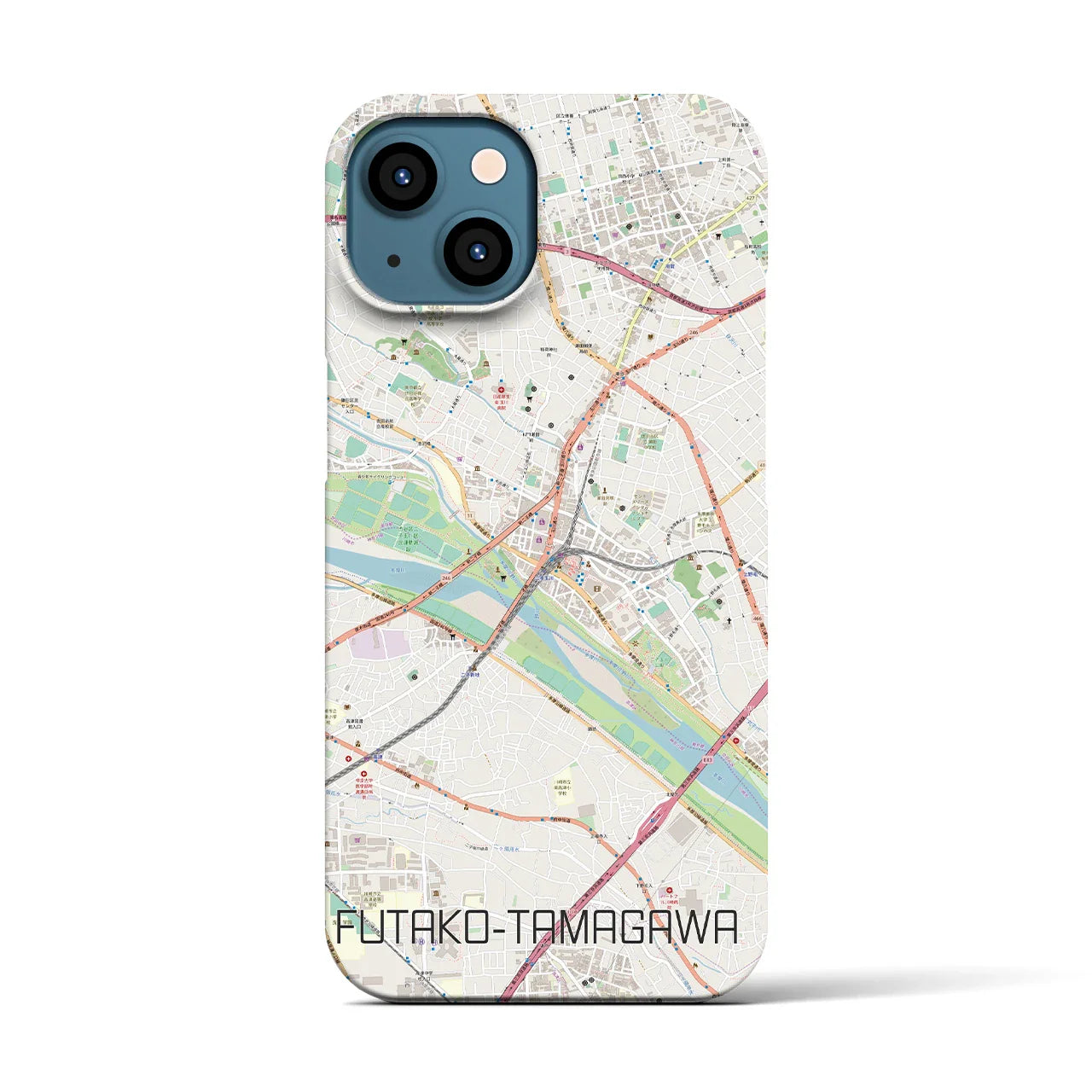 【二子玉川(東京都)】地図柄iPhoneケース(バックカバータイプ)