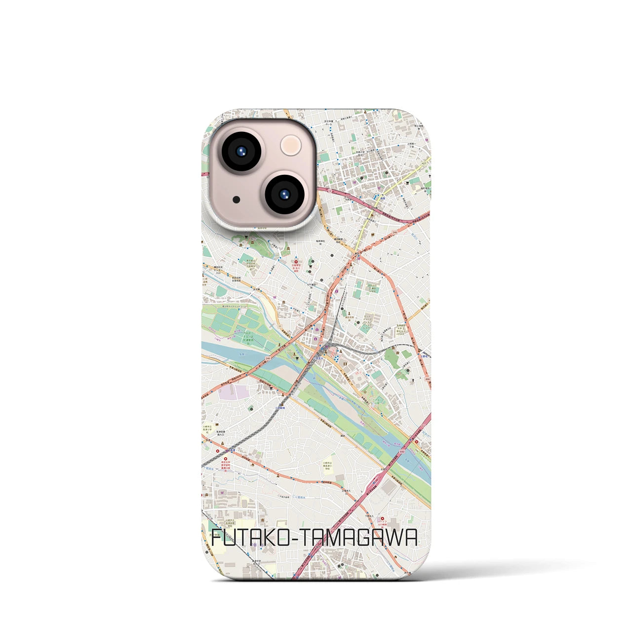 【二子玉川(東京都)】地図柄iPhoneケース(バックカバータイプ)