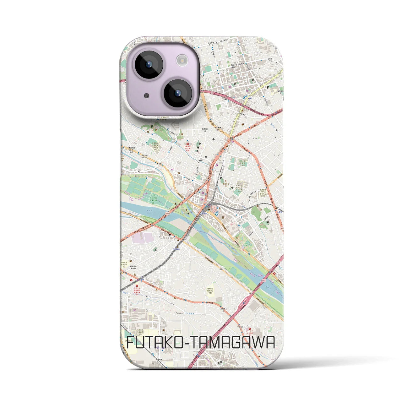 【二子玉川(東京都)】地図柄iPhoneケース(バックカバータイプ)