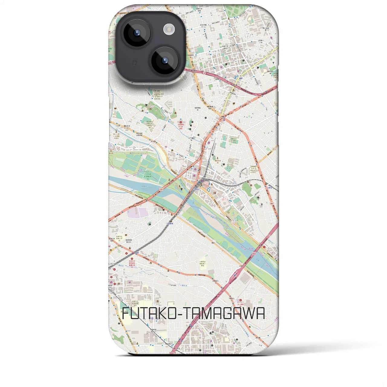 【二子玉川(東京都)】地図柄iPhoneケース(バックカバータイプ)