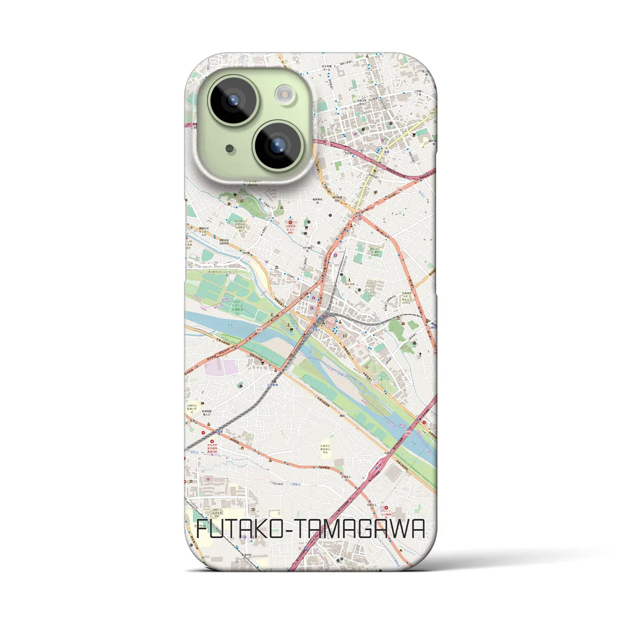 【二子玉川(東京都)】地図柄iPhoneケース(バックカバータイプ)