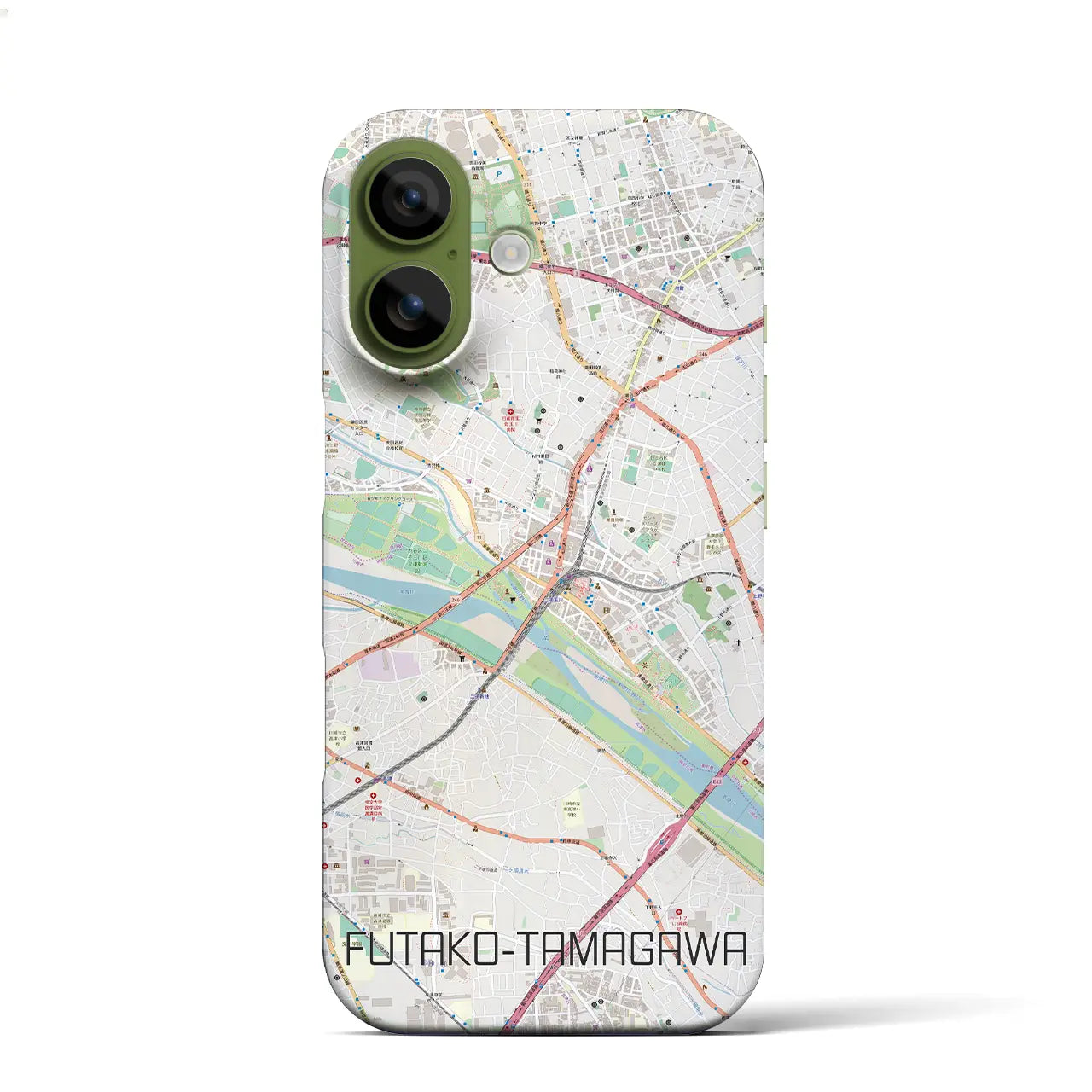 【二子玉川(東京都)】地図柄iPhoneケース(バックカバータイプ)ブラック・iPhone 17 Pro Max 用