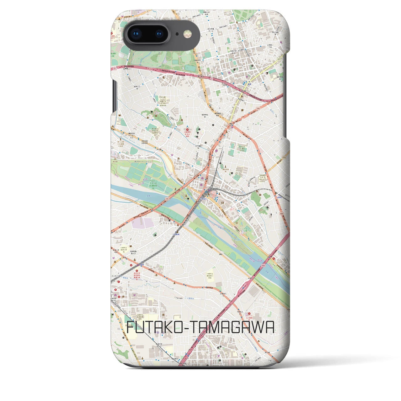 【二子玉川(東京都)】地図柄iPhoneケース(バックカバータイプ)