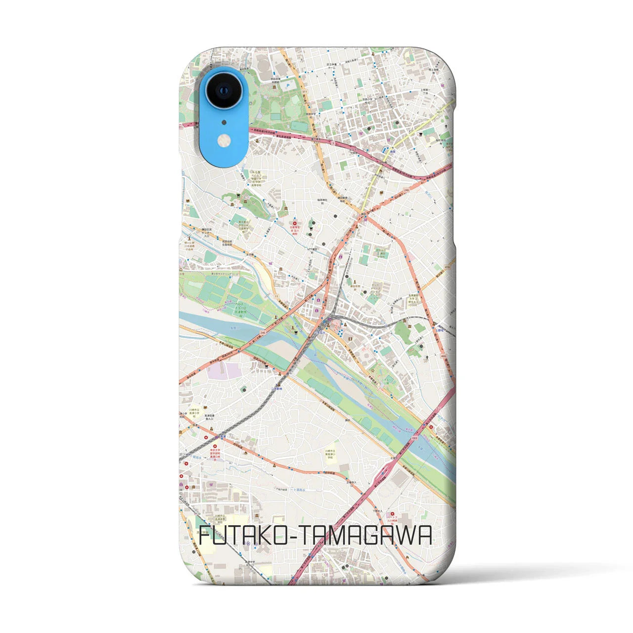 【二子玉川(東京都)】地図柄iPhoneケース(バックカバータイプ)