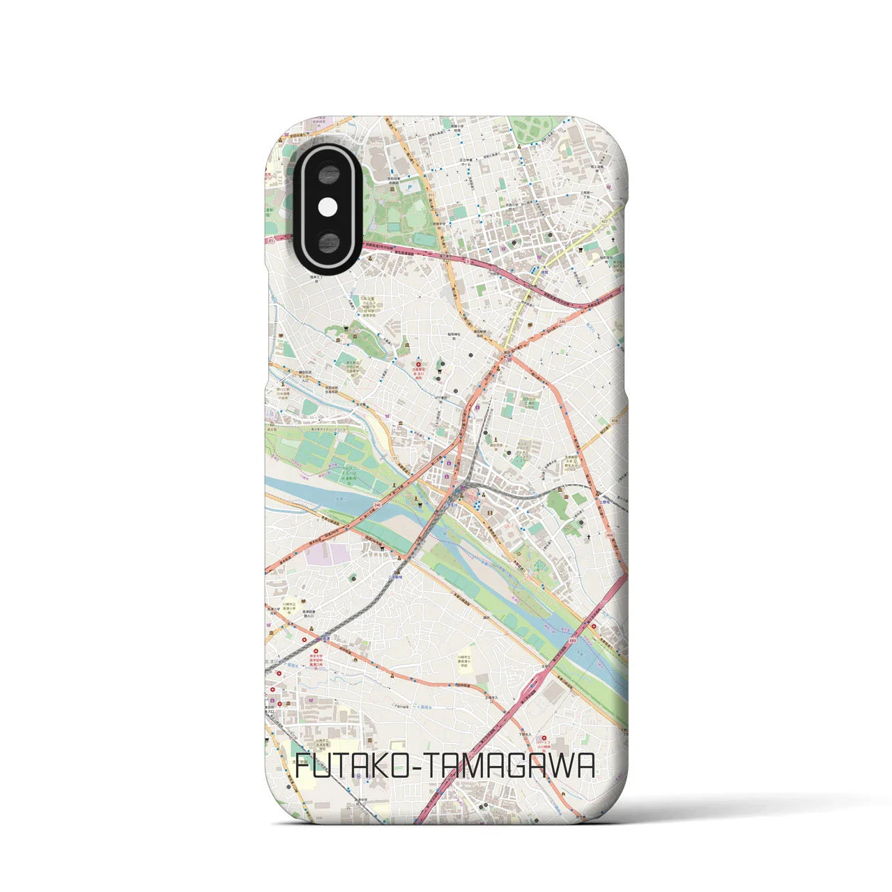 【二子玉川(東京都)】地図柄iPhoneケース(バックカバータイプ)