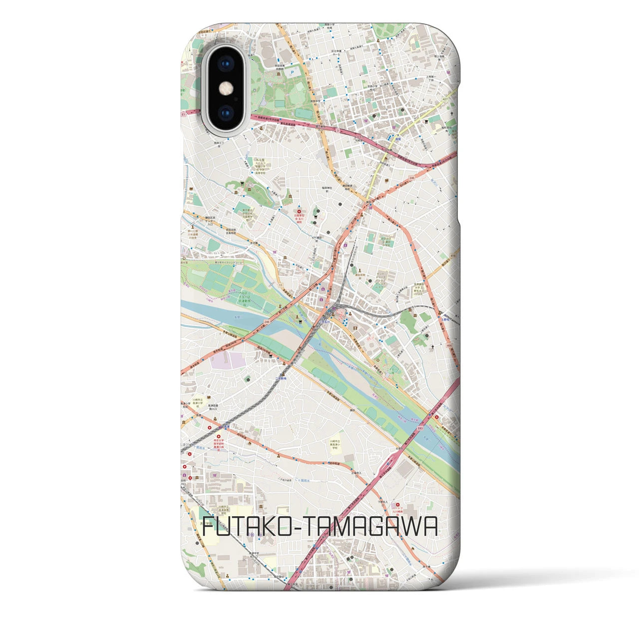 【二子玉川(東京都)】地図柄iPhoneケース(バックカバータイプ)