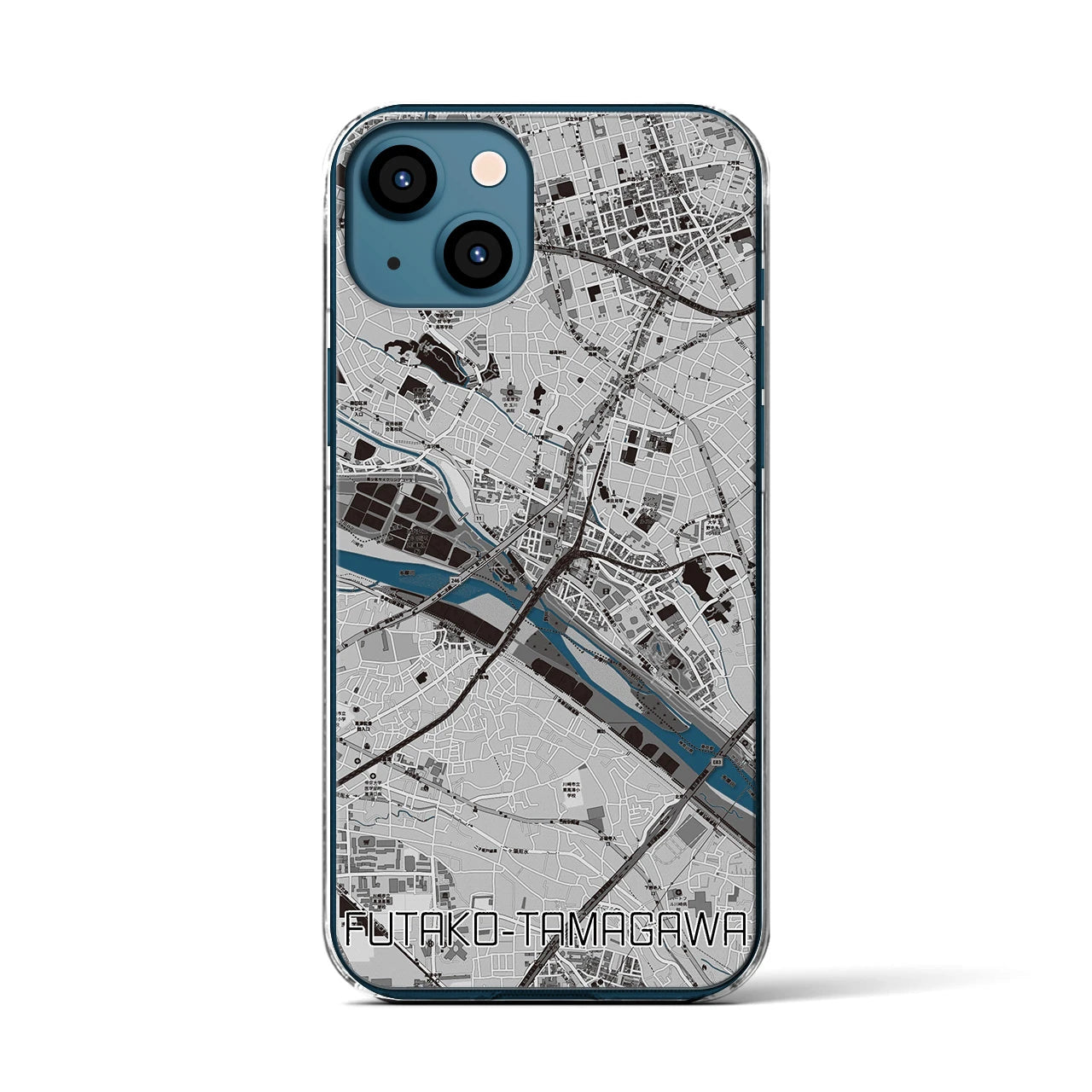 【二子玉川(東京都)】地図柄iPhoneケース(クリアタイプ)