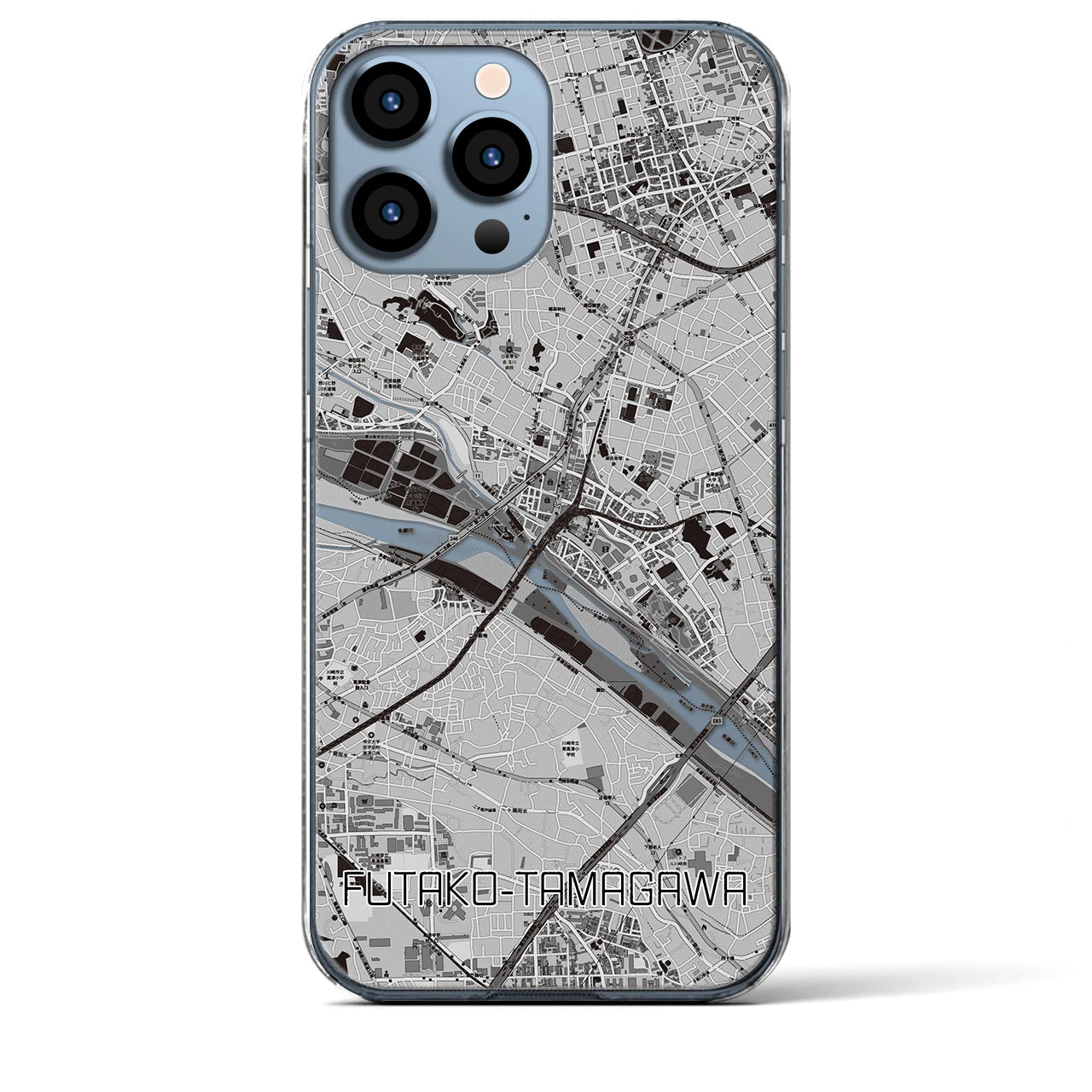 【二子玉川(東京都)】地図柄iPhoneケース(クリアタイプ)