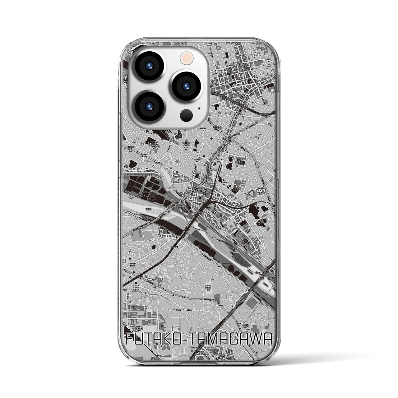 【二子玉川(東京都)】地図柄iPhoneケース(クリアタイプ)