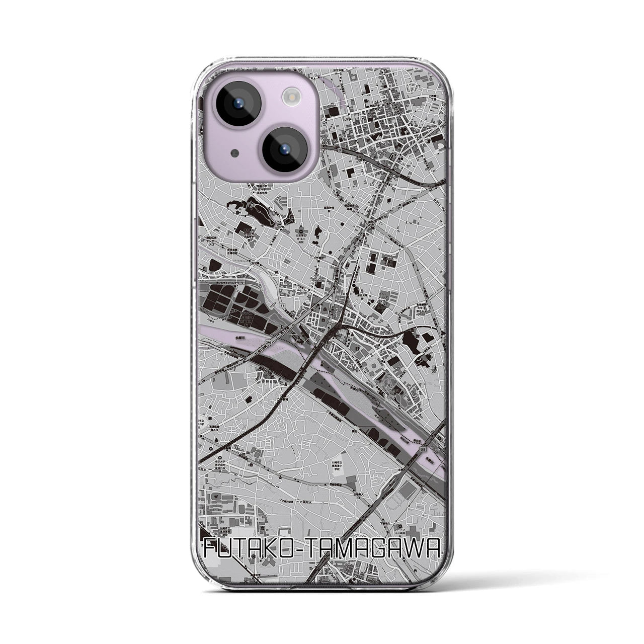 【二子玉川(東京都)】地図柄iPhoneケース(クリアタイプ)