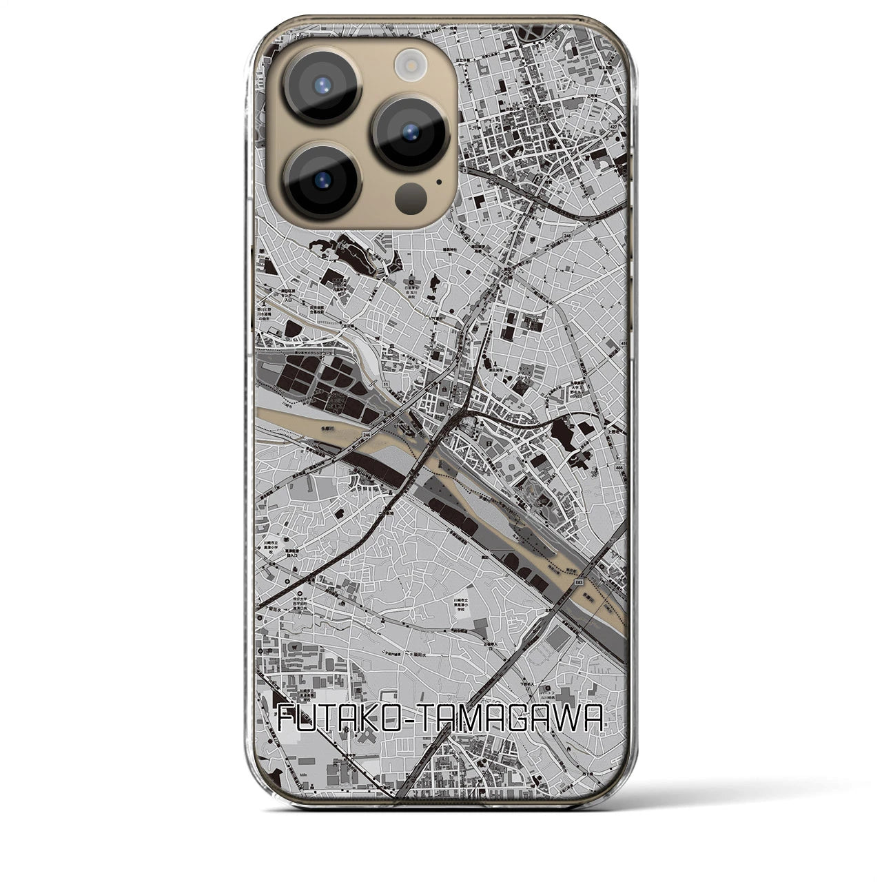 【二子玉川(東京都)】地図柄iPhoneケース(クリアタイプ)