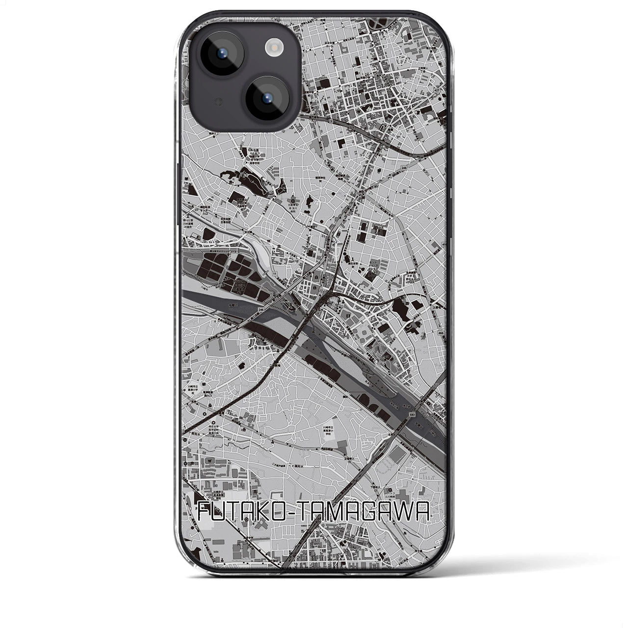 【二子玉川(東京都)】地図柄iPhoneケース(クリアタイプ)