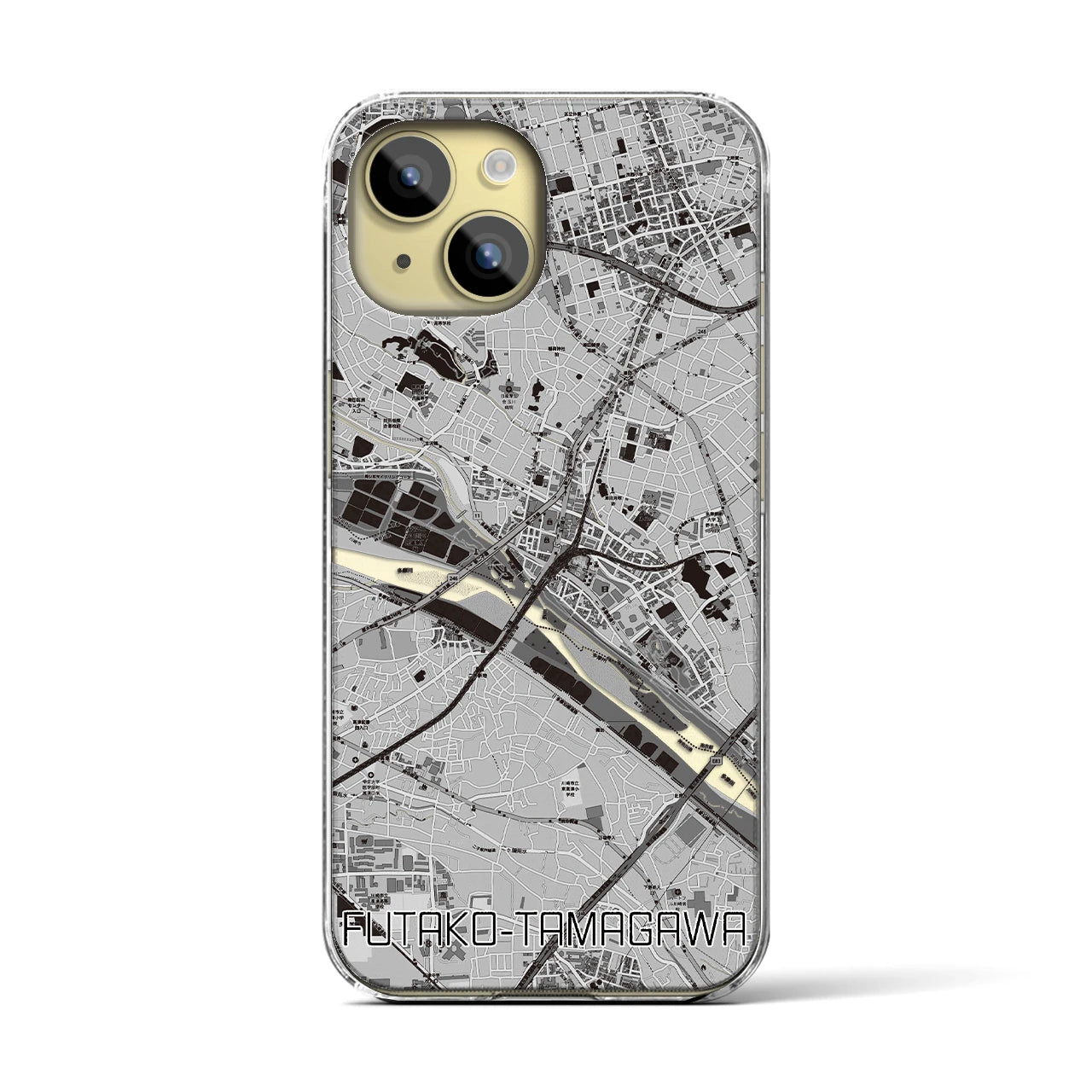 【二子玉川(東京都)】地図柄iPhoneケース(クリアタイプ)