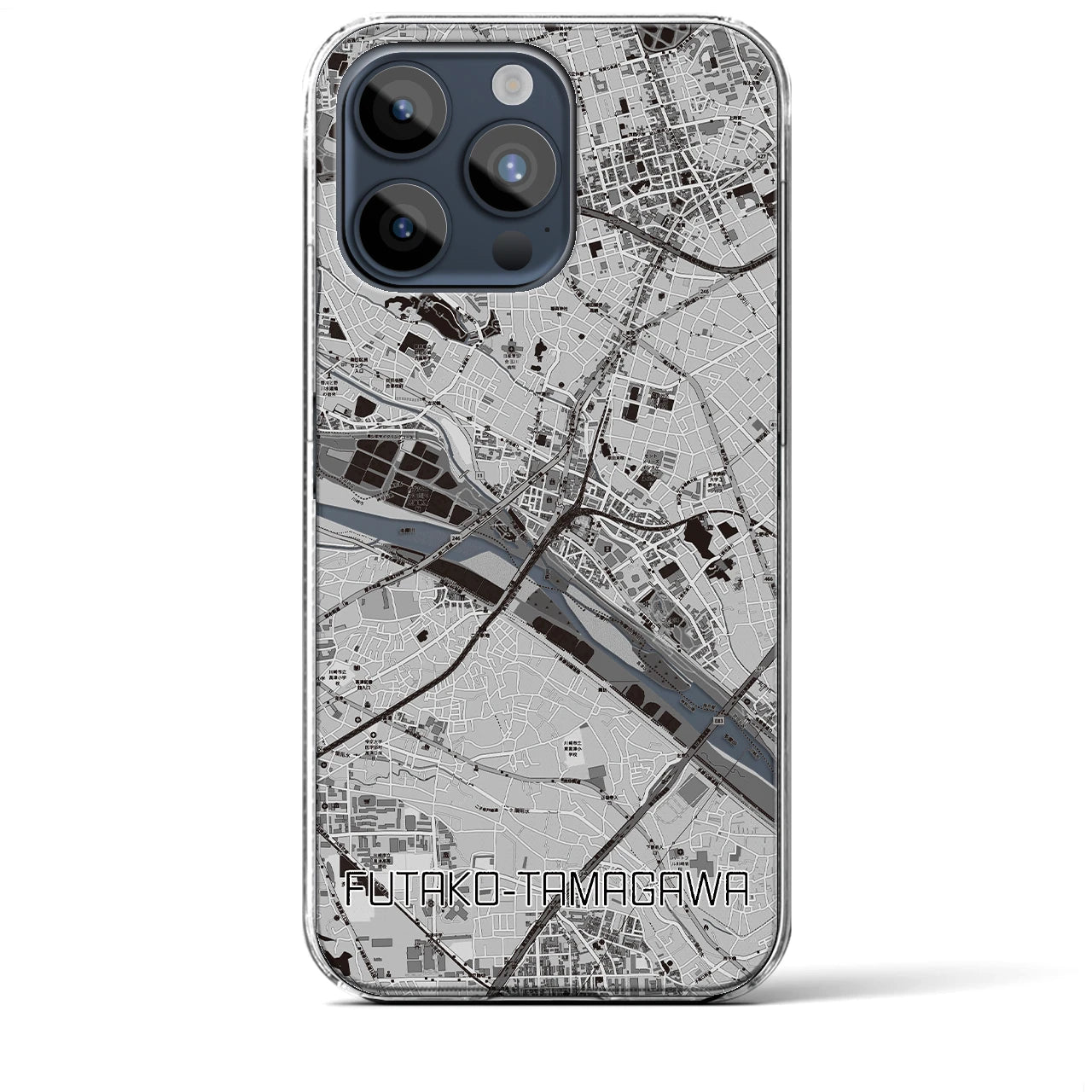 【二子玉川(東京都)】地図柄iPhoneケース(クリアタイプ)