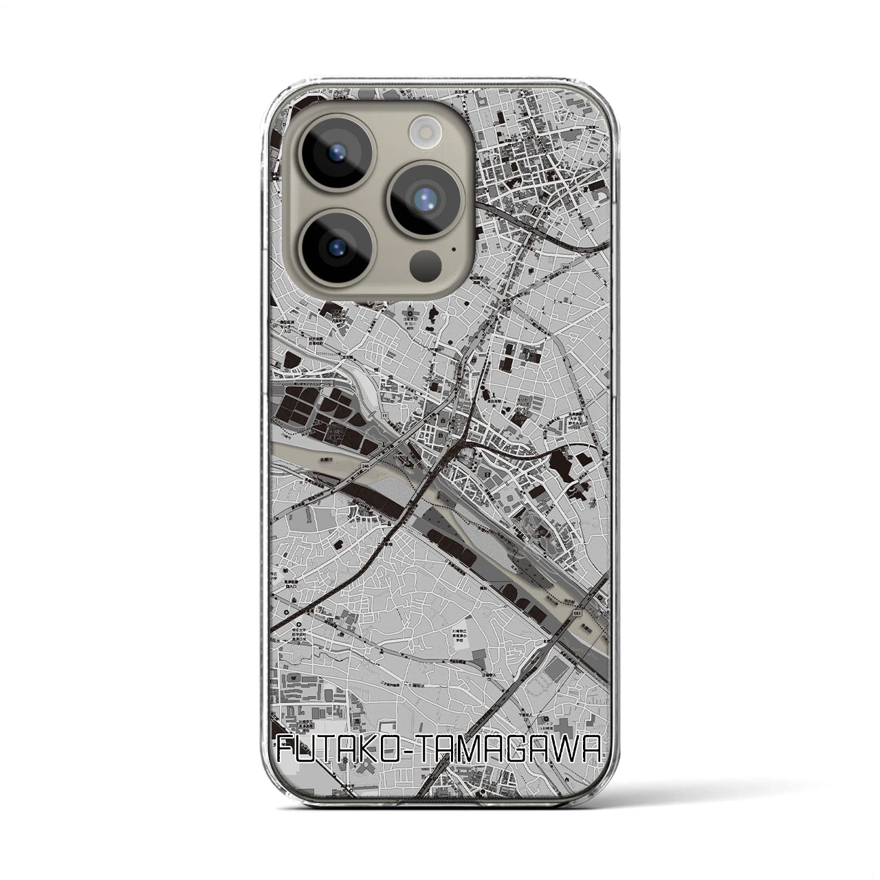 【二子玉川(東京都)】地図柄iPhoneケース(クリアタイプ)