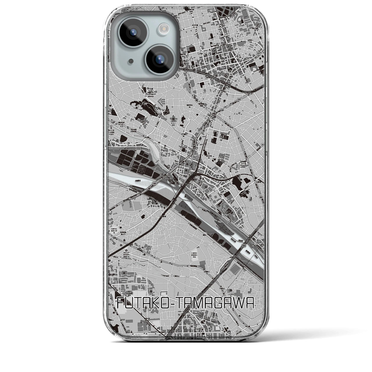 【二子玉川(東京都)】地図柄iPhoneケース(クリアタイプ)