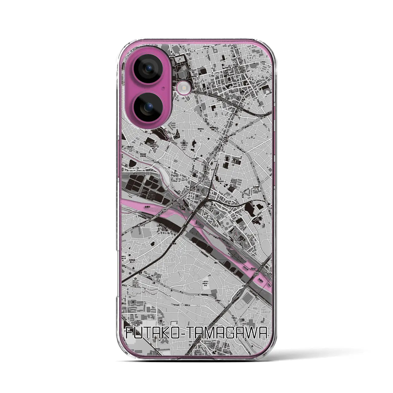 【二子玉川(東京都)】地図柄iPhoneケース(クリアタイプ)