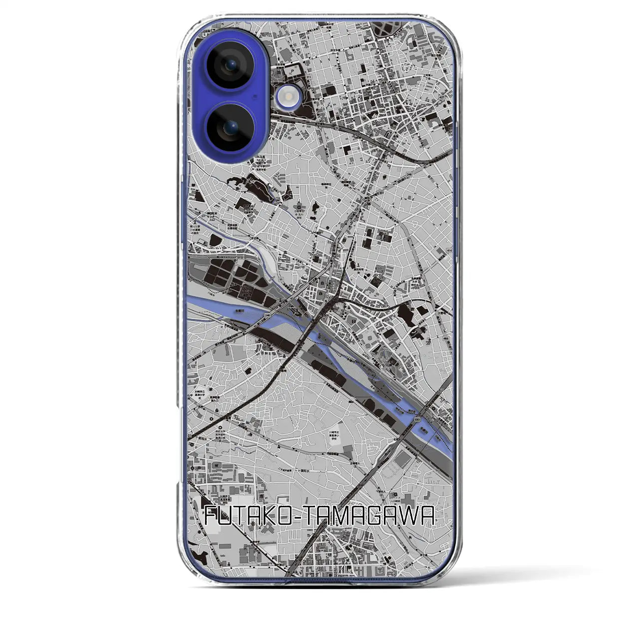 【二子玉川(東京都)】地図柄iPhoneケース(クリアタイプ)