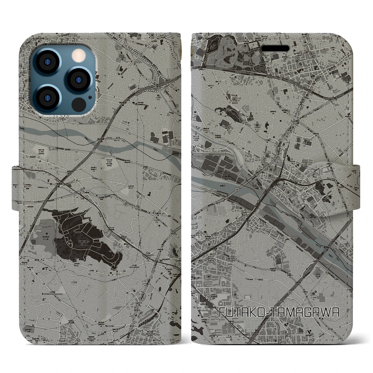 【二子玉川(東京都)】地図柄iPhoneケース(手帳タイプ)