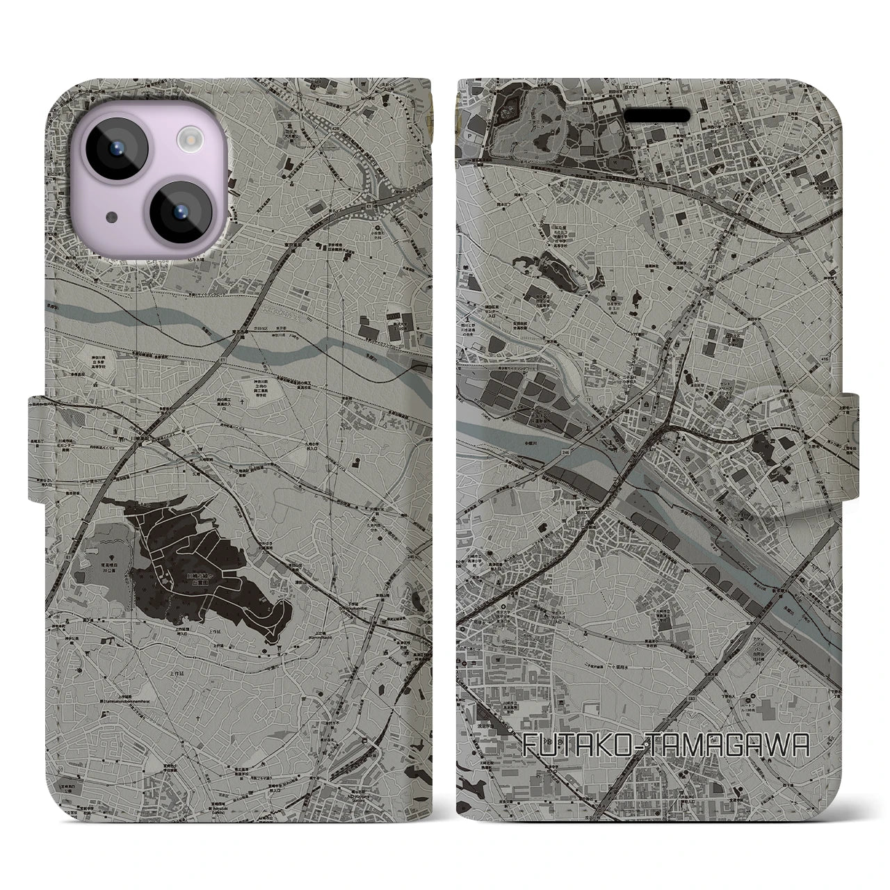 【二子玉川(東京都)】地図柄iPhoneケース(手帳タイプ)