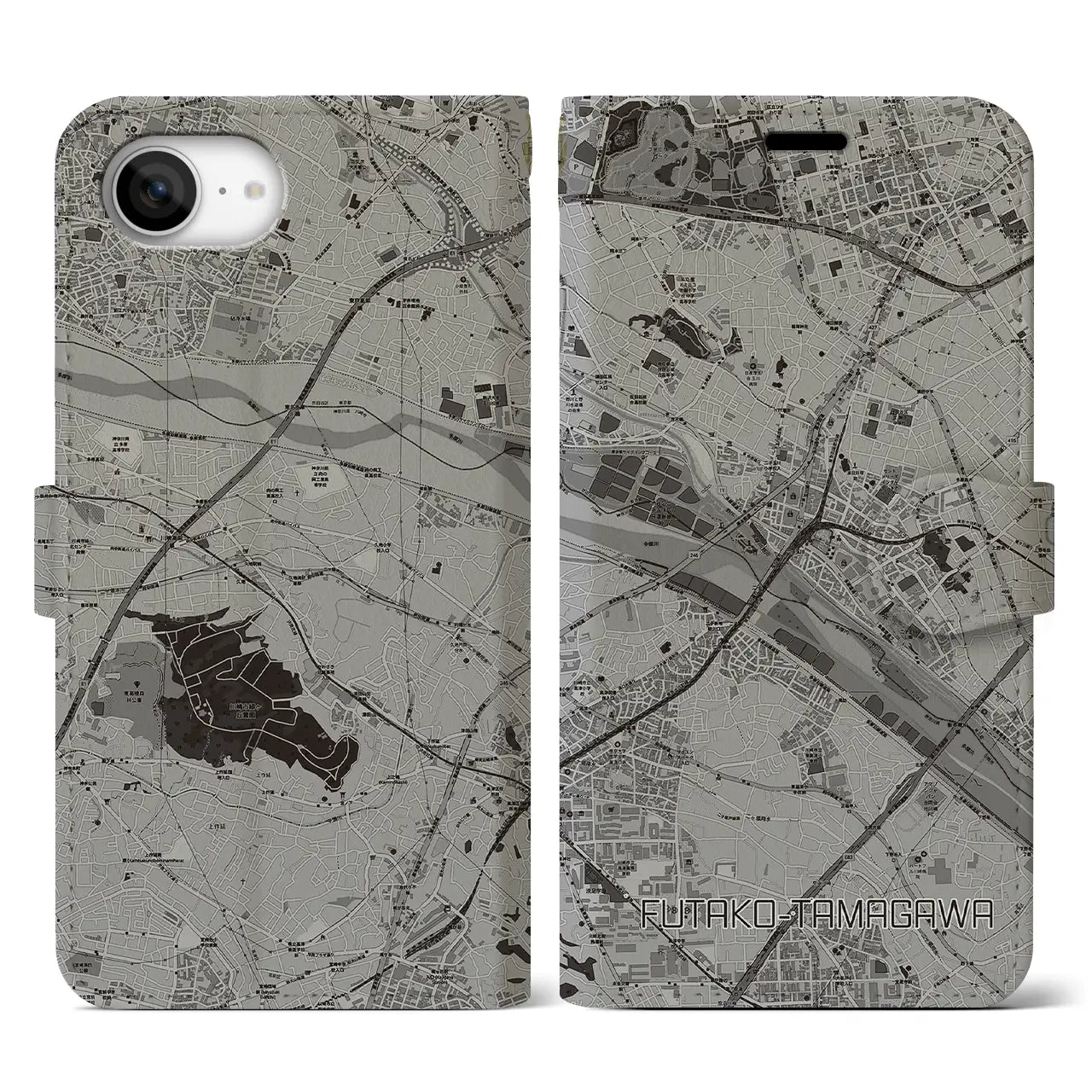 【二子玉川(東京都)】地図柄iPhoneケース(手帳タイプ)