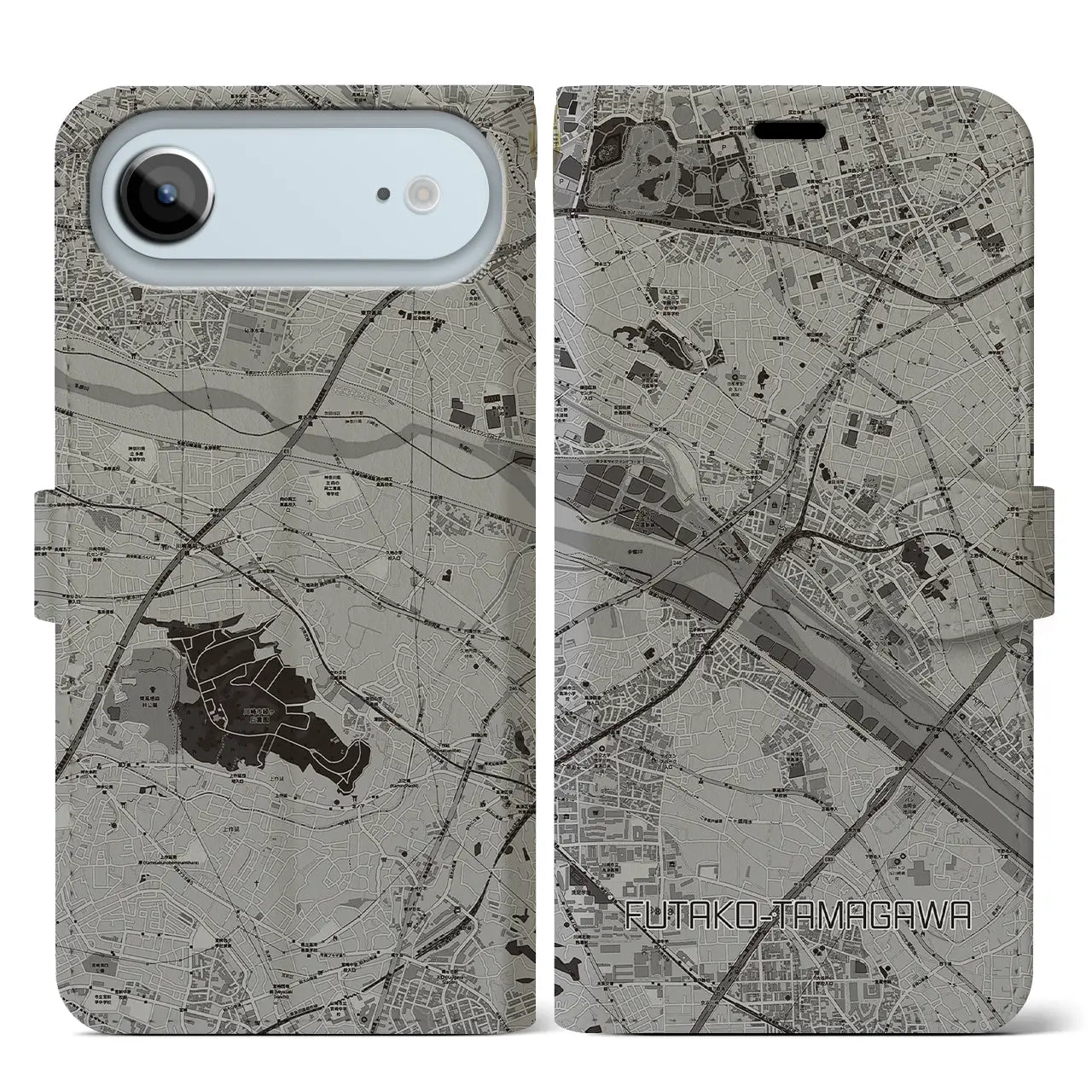 【二子玉川(東京都)】地図柄iPhoneケース(手帳タイプ)