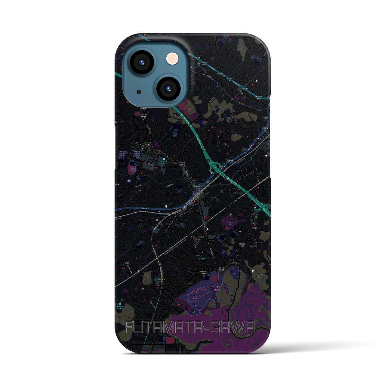 【二俣川(神奈川県)】地図柄iPhoneケース(バックカバータイプ)