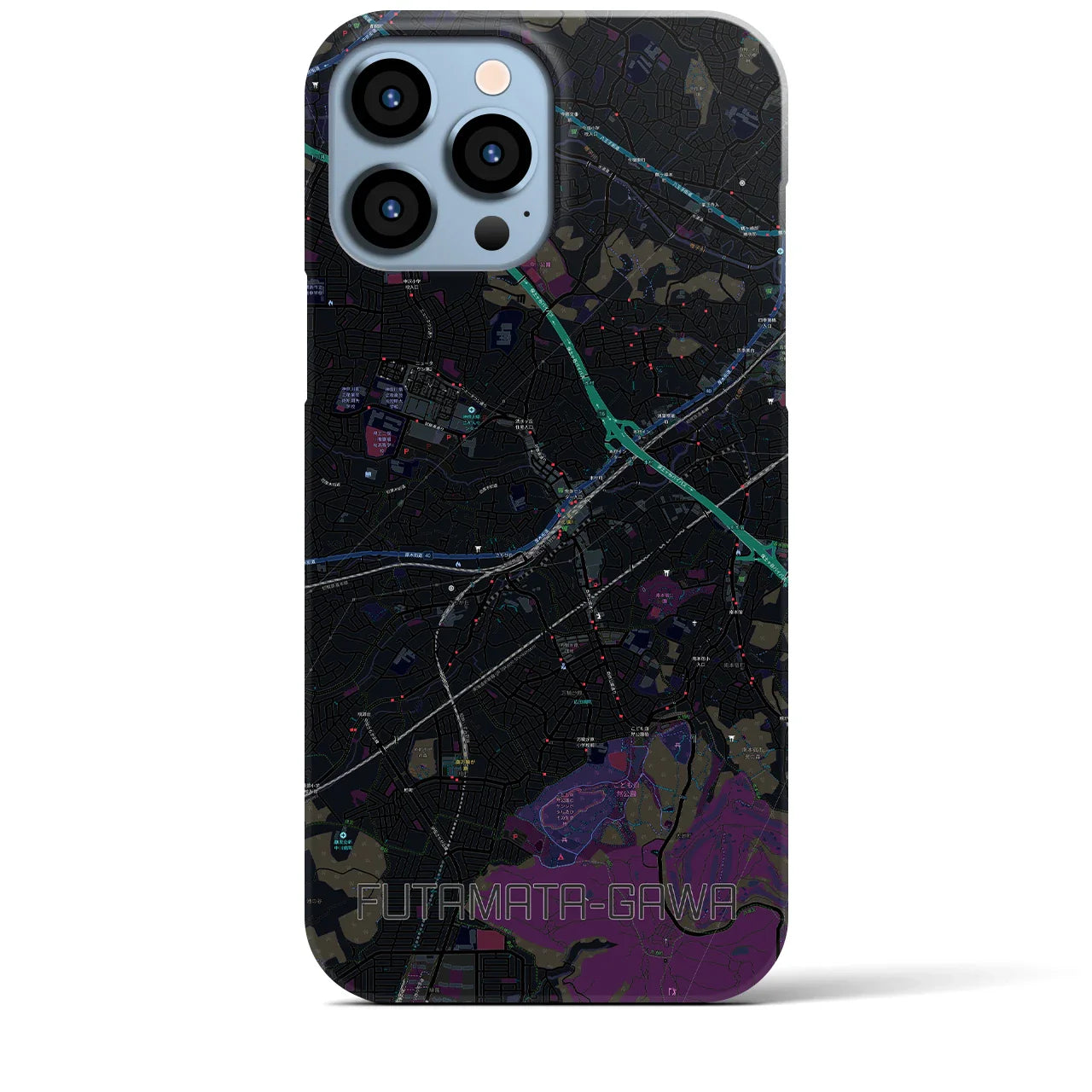 【二俣川(神奈川県)】地図柄iPhoneケース(バックカバータイプ)