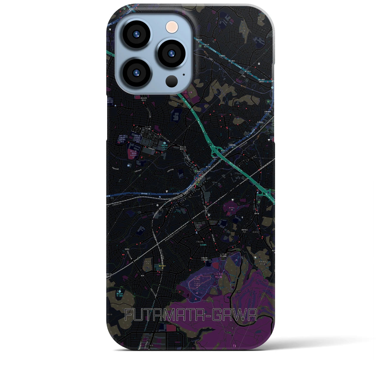 【二俣川(神奈川県)】地図柄iPhoneケース(バックカバータイプ)