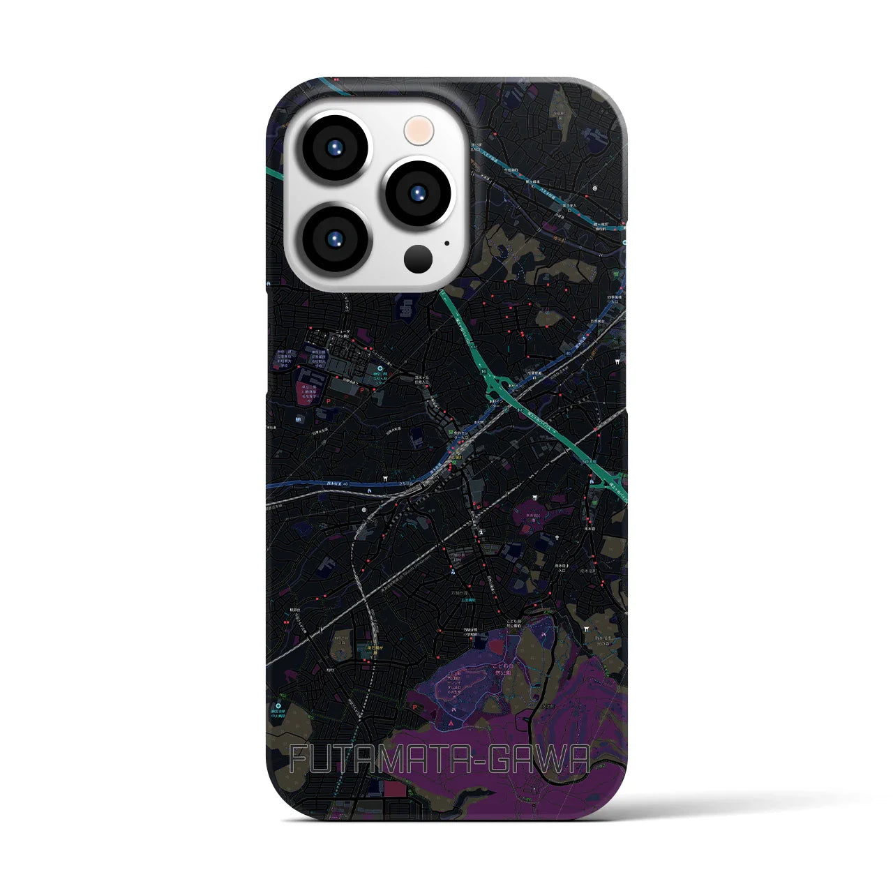 【二俣川(神奈川県)】地図柄iPhoneケース(バックカバータイプ)