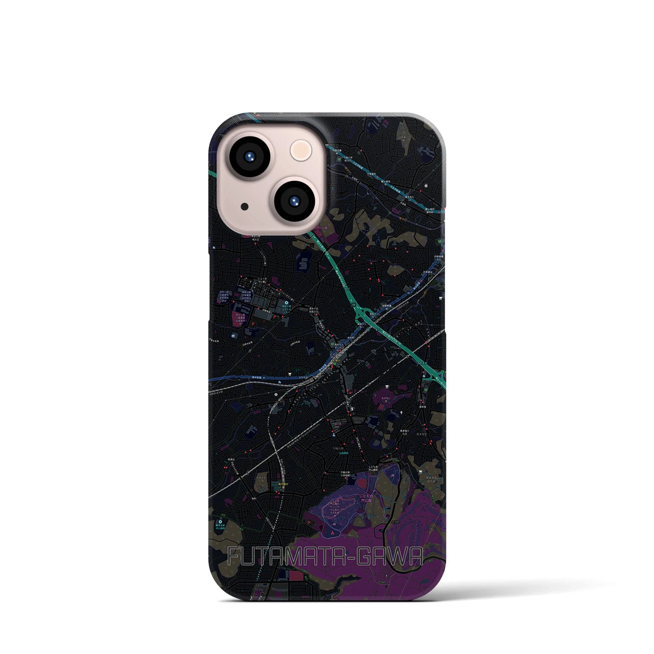 【二俣川(神奈川県)】地図柄iPhoneケース(バックカバータイプ)