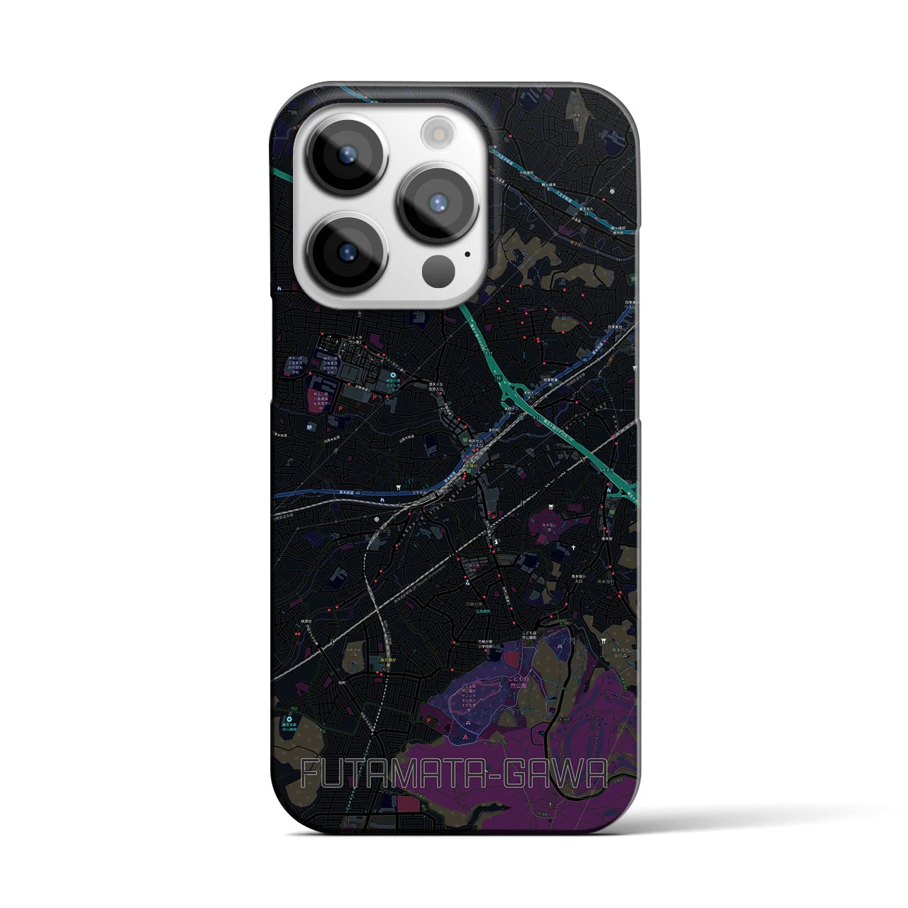 【二俣川(神奈川県)】地図柄iPhoneケース(バックカバータイプ)