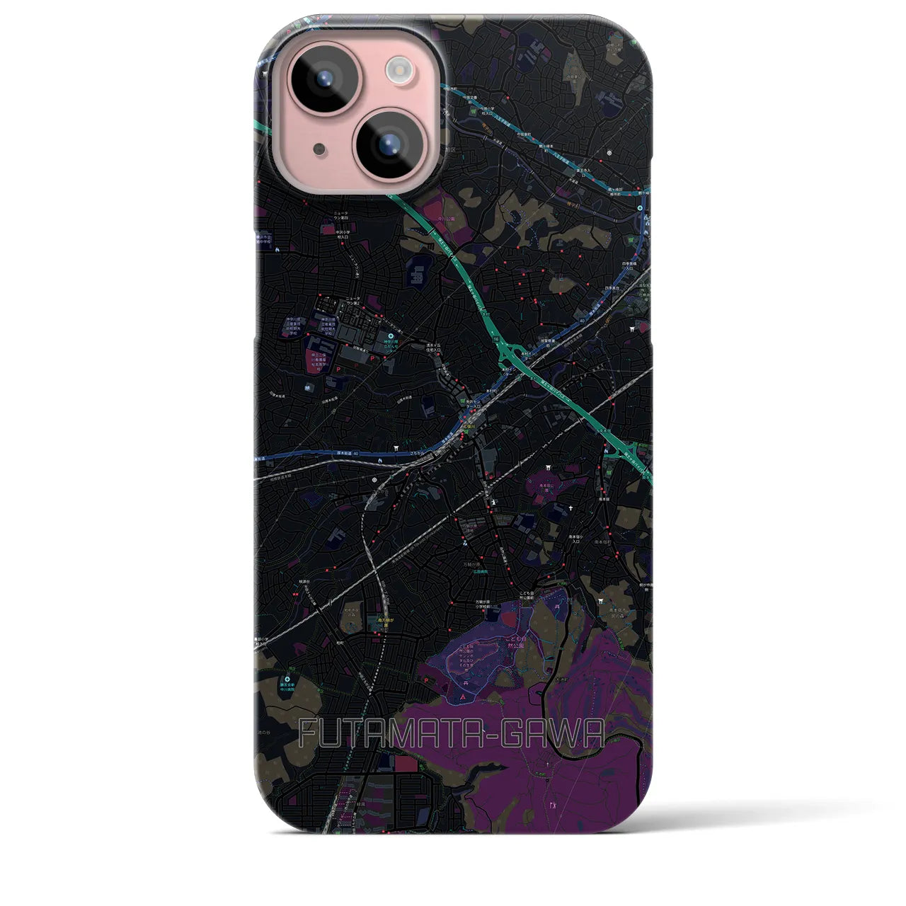 【二俣川(神奈川県)】地図柄iPhoneケース(バックカバータイプ)
