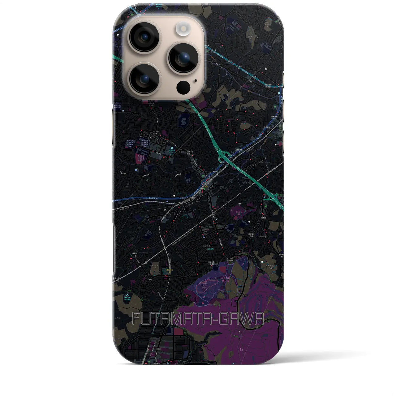【二俣川(神奈川県)】地図柄iPhoneケース(バックカバータイプ)
