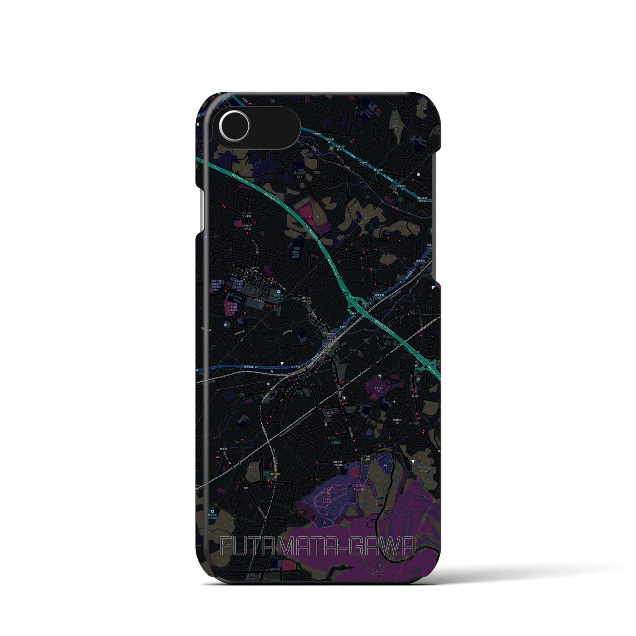 【二俣川(神奈川県)】地図柄iPhoneケース(バックカバータイプ)