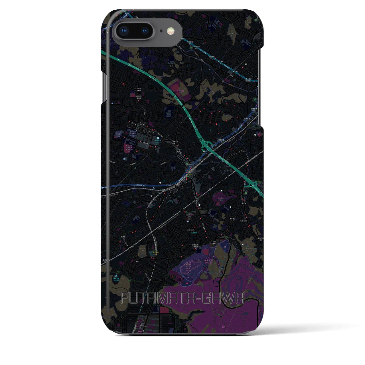 【二俣川(神奈川県)】地図柄iPhoneケース(バックカバータイプ)