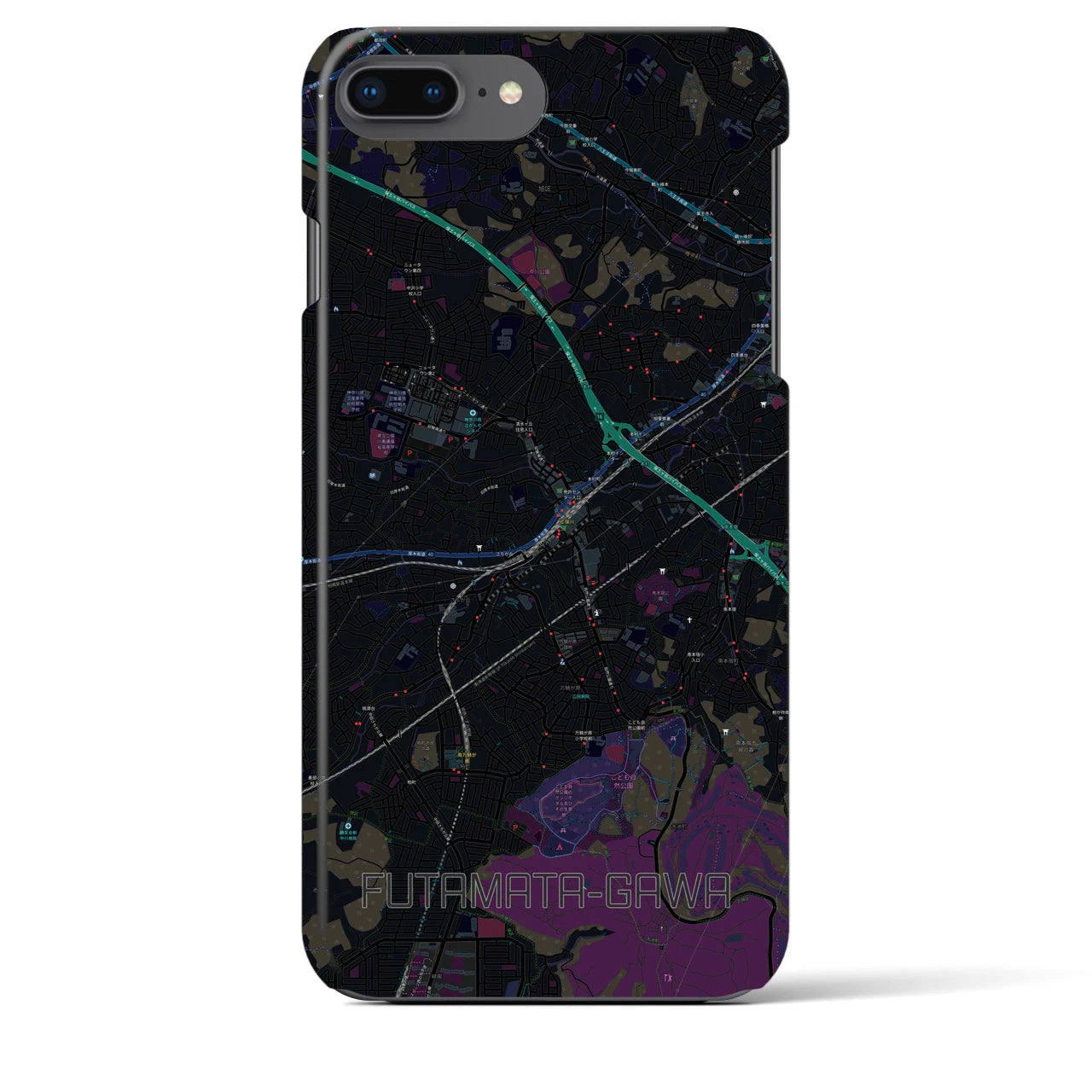 【二俣川(神奈川県)】地図柄iPhoneケース(バックカバータイプ)