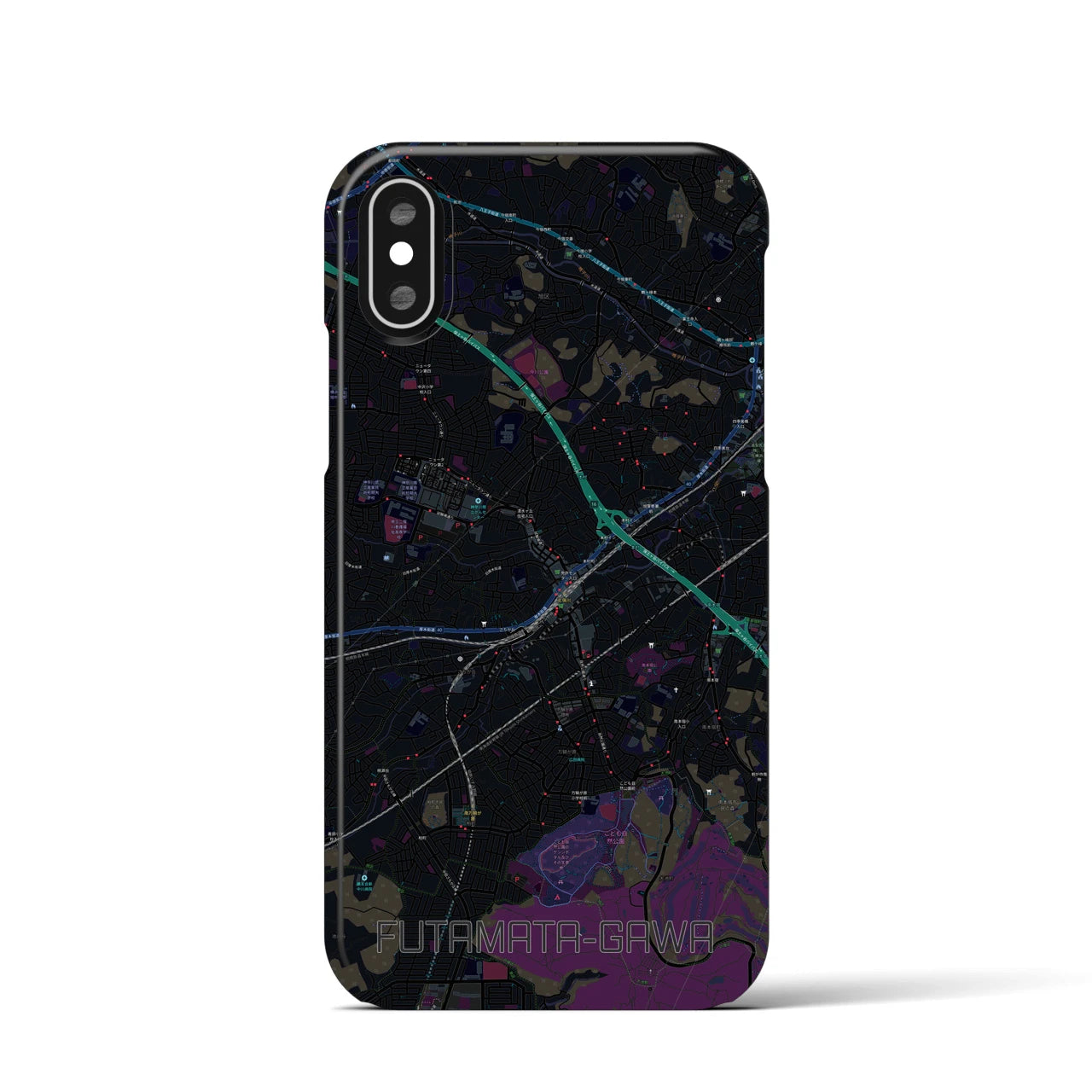 【二俣川(神奈川県)】地図柄iPhoneケース(バックカバータイプ)