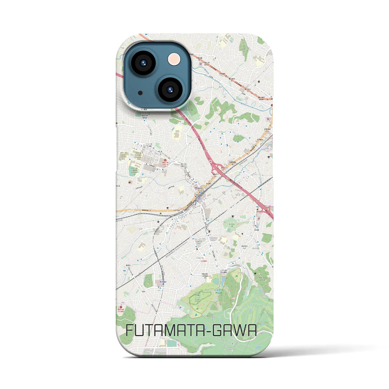 【二俣川(神奈川県)】地図柄iPhoneケース(バックカバータイプ)