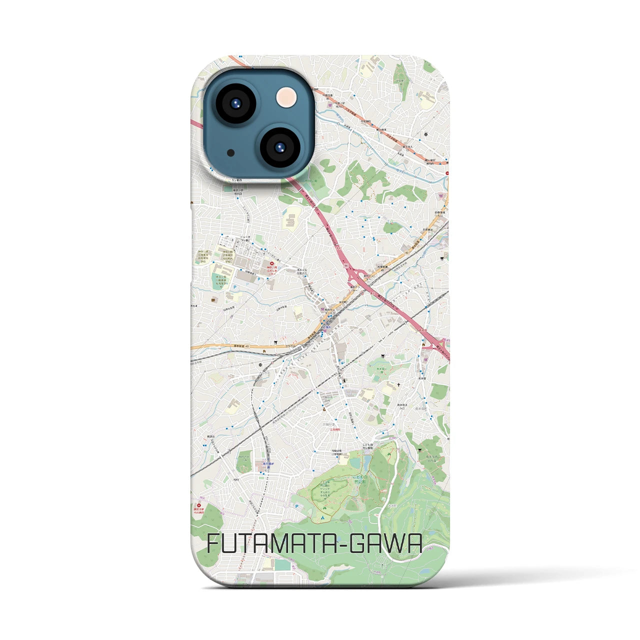【二俣川(神奈川県)】地図柄iPhoneケース(バックカバータイプ)