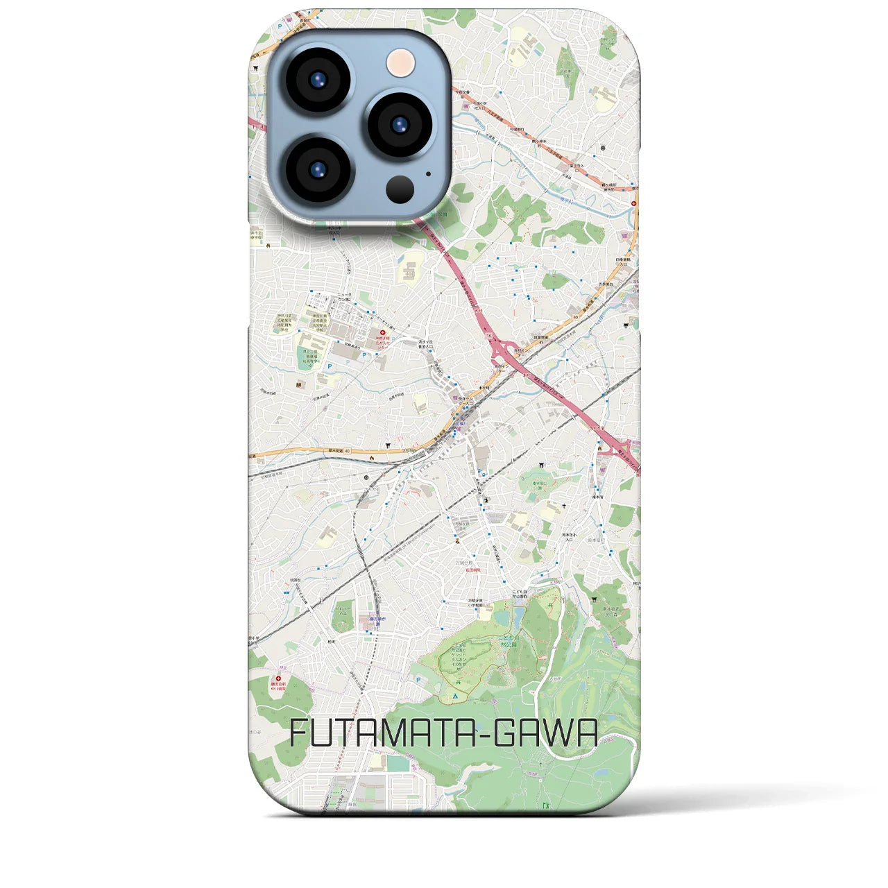 【二俣川(神奈川県)】地図柄iPhoneケース(バックカバータイプ)