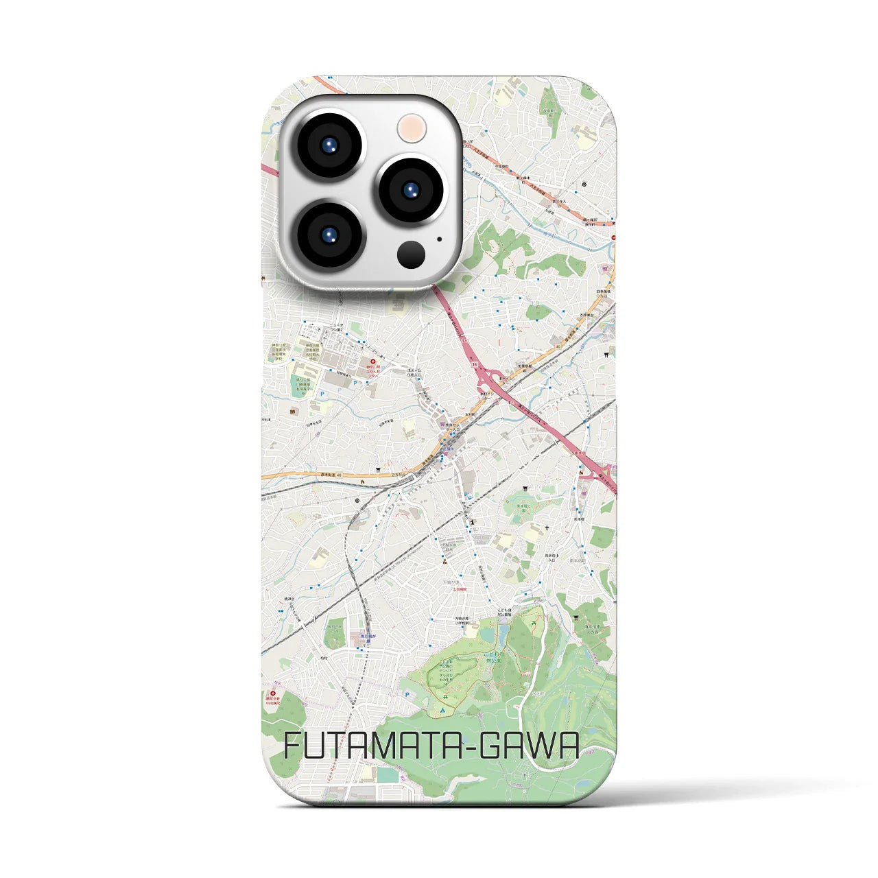 【二俣川(神奈川県)】地図柄iPhoneケース(バックカバータイプ)