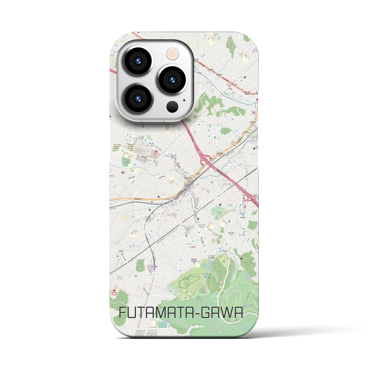 【二俣川(神奈川県)】地図柄iPhoneケース(バックカバータイプ)