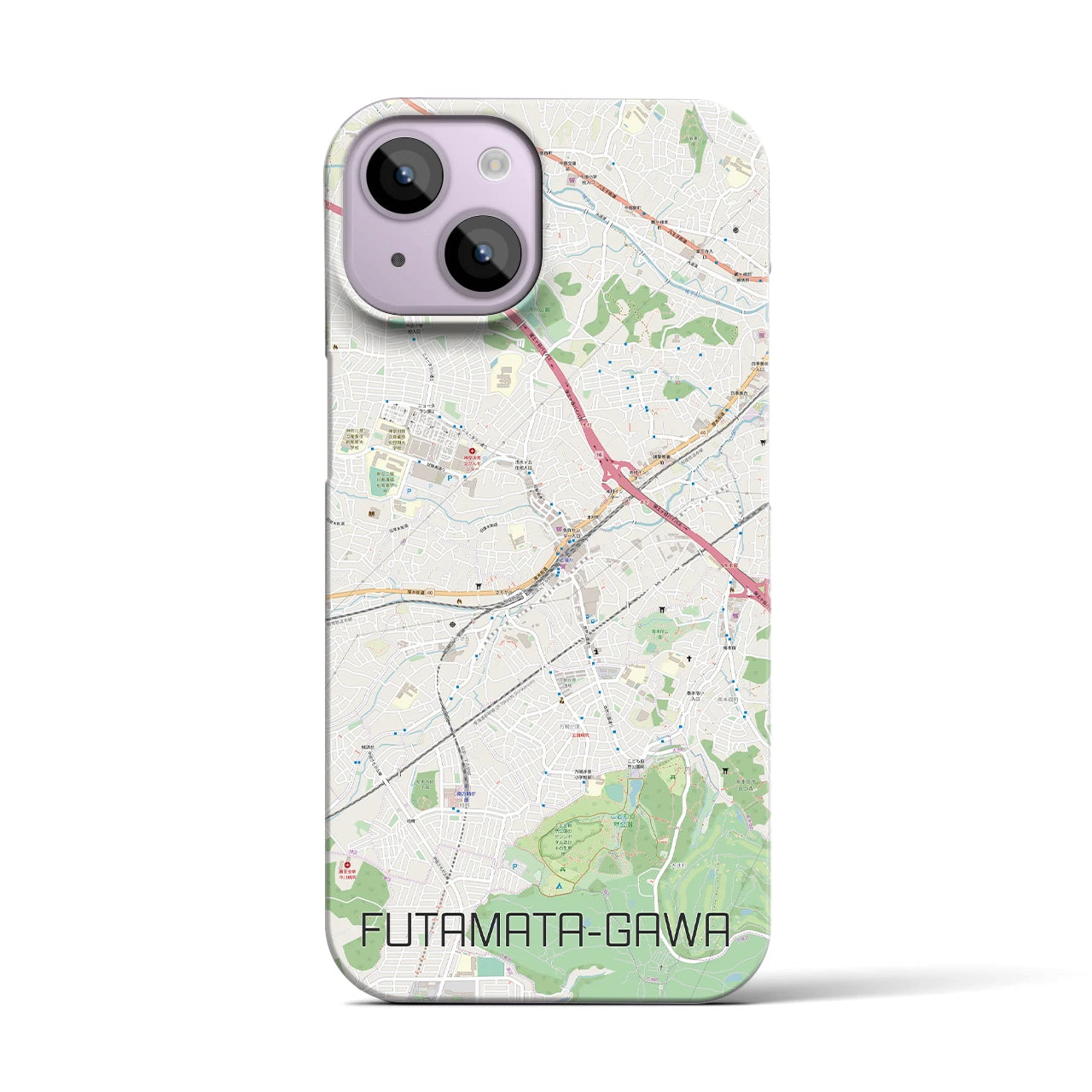【二俣川(神奈川県)】地図柄iPhoneケース(バックカバータイプ)