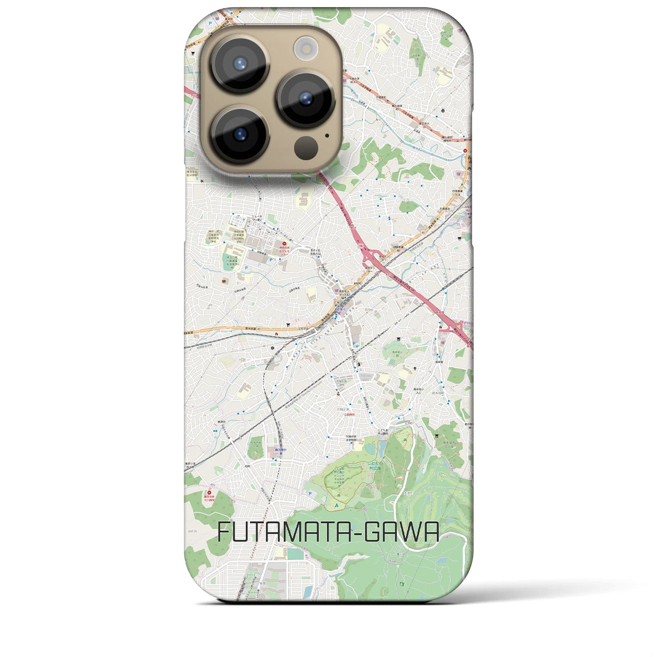 【二俣川(神奈川県)】地図柄iPhoneケース(バックカバータイプ)