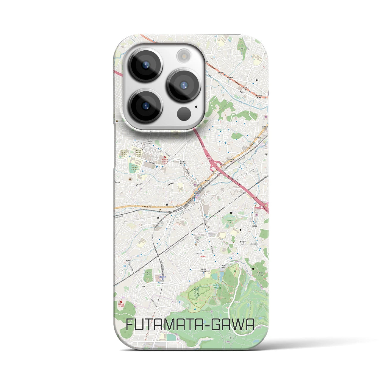 【二俣川(神奈川県)】地図柄iPhoneケース(バックカバータイプ)